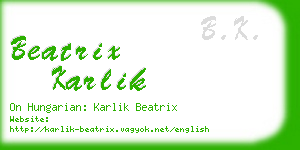 beatrix karlik business card